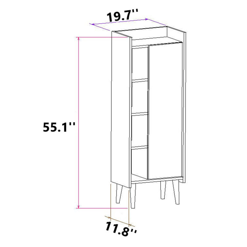 Yulenny 19.69'' Wide 5 - Shelf Storage Cabinet
