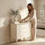 Stylish Nunda 80cm Solid Wood 3 Drawer Chest - Light Finish Hand Finished Sturdy Versatile Bedroom Storage Furniture for Home