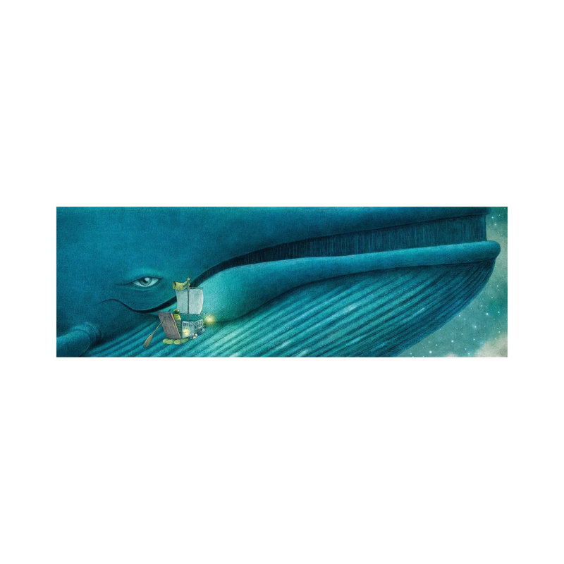 Finn And The Blue Whale by Terry Fan - Wrapped Canvas Panoramic Gallery-Wrapped Canvas Giclée, 40.64 cm H x 121.92 cm W