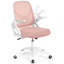 Chaise de bureau en filet avec support lombaire et accoudoirs rabattables à roulettes pour le travail-1879454989-1879454986