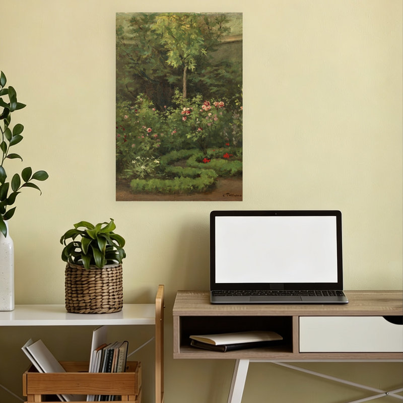 Roseraie, 1862 - Impressionnisme abstrait contemporain - Rosier, H 18 po x l 12 po