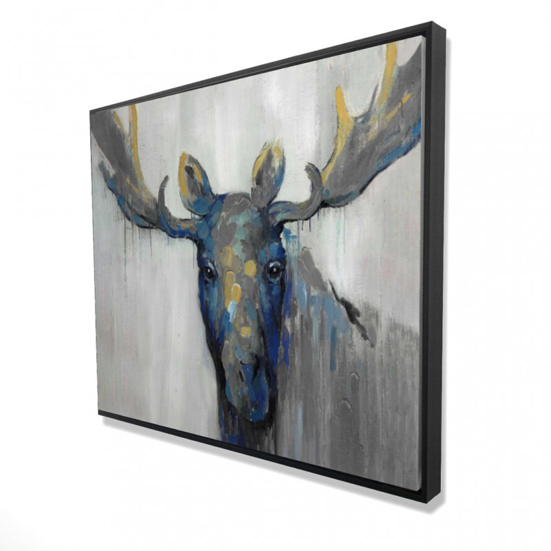 Blue moose - 48"x60" Framed canvas