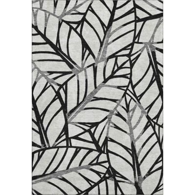 Premium Machine Washable Lisse Black Rug