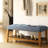 Blue Bench With Oak And Storage Shelf Facility Seat Wood-908397425