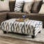 Repose-pieds rembourré de style contemporain avec pieds en bloc de microfibre doux imprimés