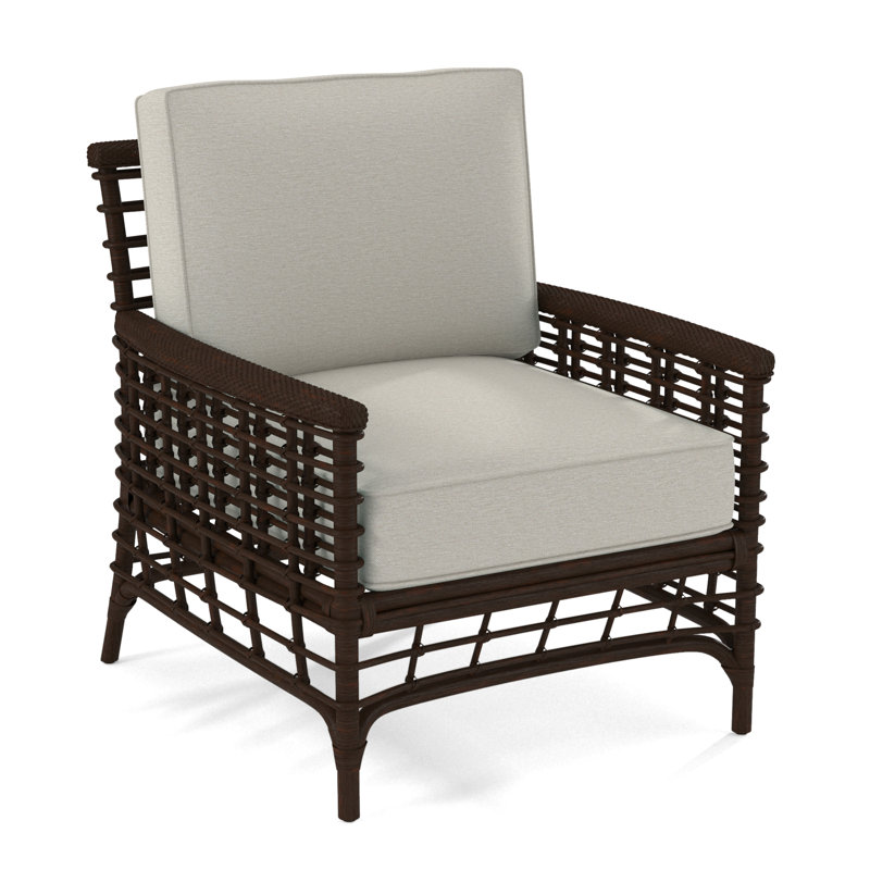 Fauteuil de Luca, Café, Tissu performance blanc 0851-94