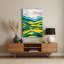 «Watercolor Landscape 21», art mural en métal bleu