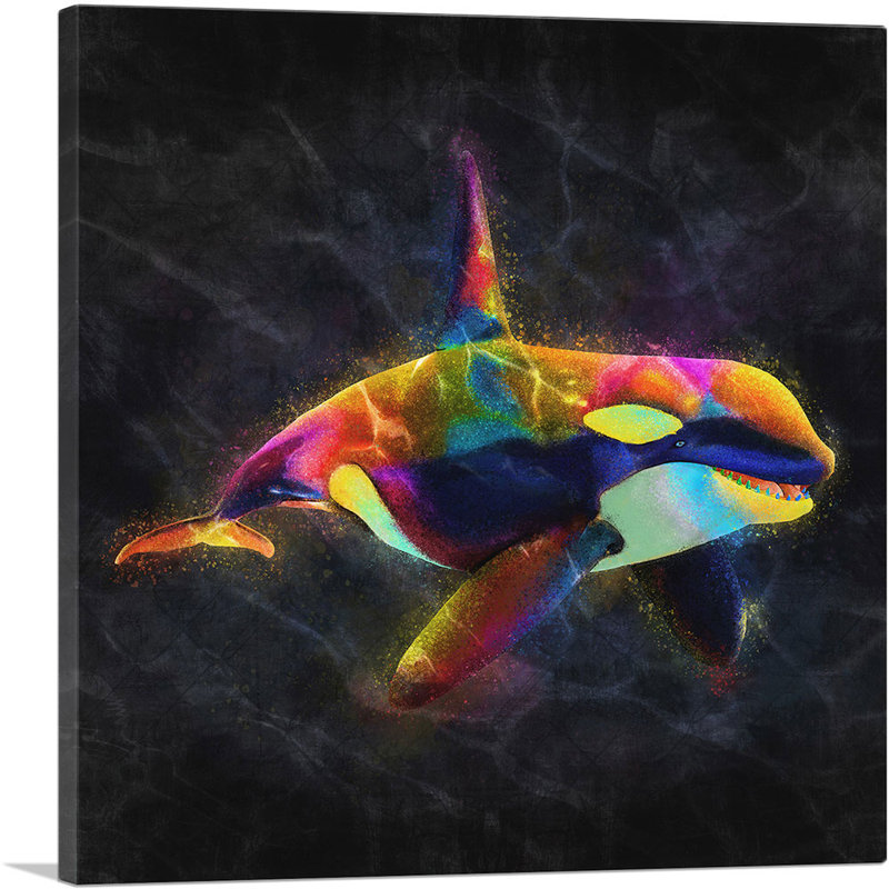 " Orca Killer Whale Dolphin Ocean Sea ", 36" H x 36" W x 1.5" D