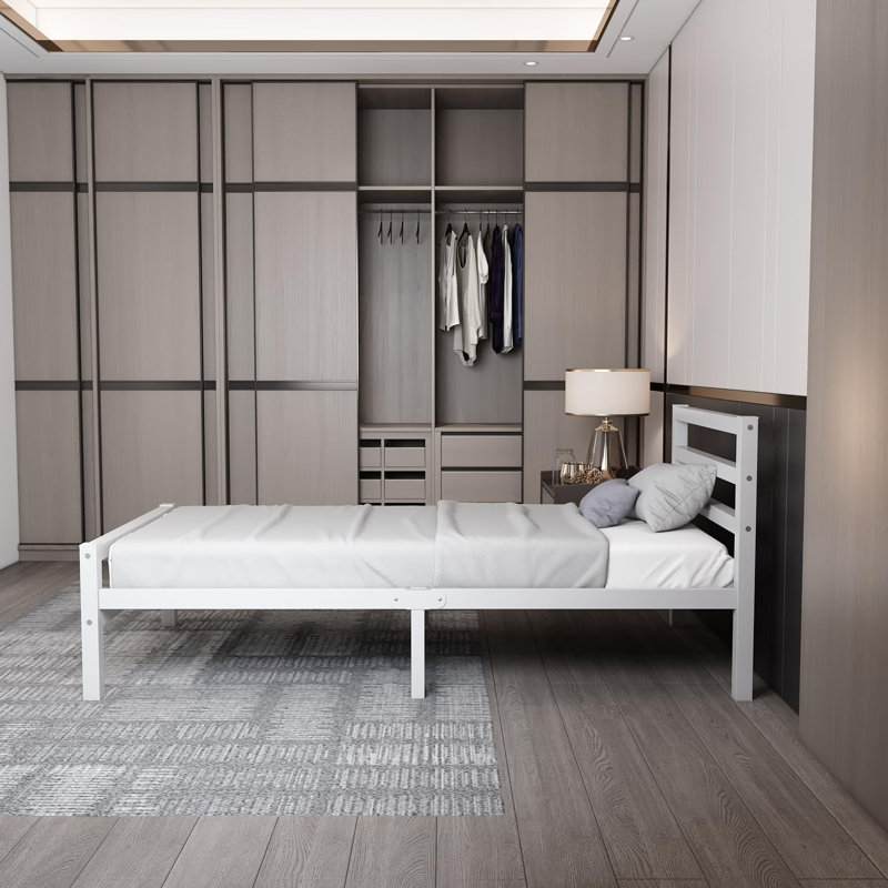Buhara Metal Platform Bed Frame With Headboard And Footboard, Solid Premium Steel Mesh Base, Under Bed Storage Space, Easy Assembly