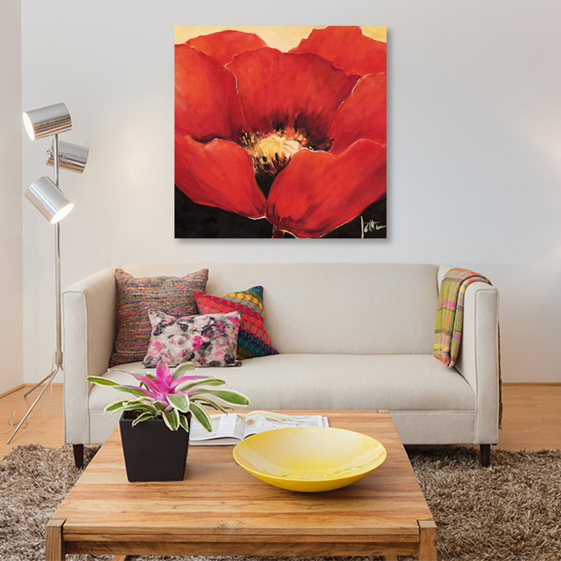 « red beauté i », impression sur toile, H 26 po x l 26 po x P 1,5 po, Toile tendue, Pas de tapis