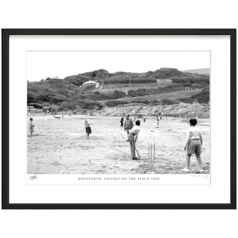 Maenporth, Cricket On The Beach 1960 - Single Picture Frame Print, 60cm H x 80cm W x 2.3cm D