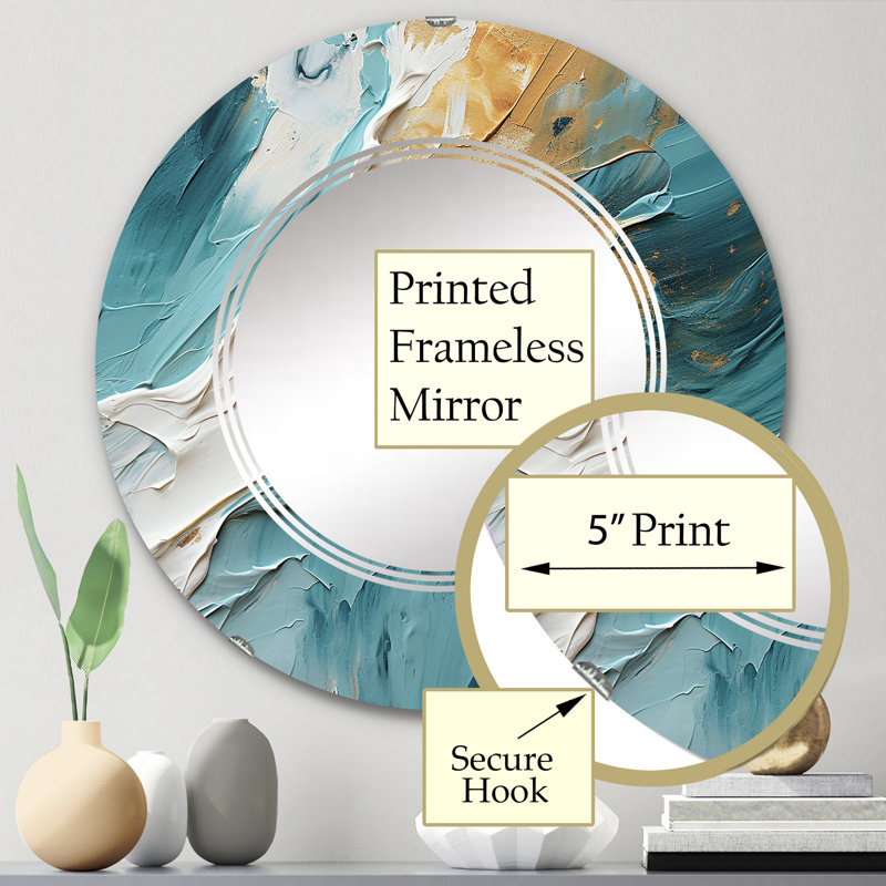 Ottovile - Miroir mural moderne rond, 24 po x 24 po