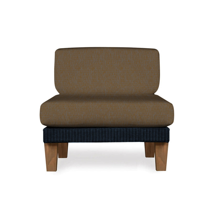 Catalina Outdoor Teak Lounge Chair, Beach Natural, Ebony