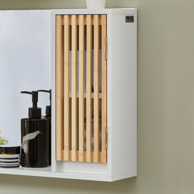 Nasiha Rectangle Wall Mirror with Shelves