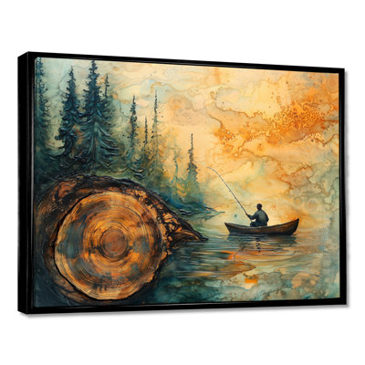 Gerrid pêche tranquillité rivière paysage II - bateau de pêche, art mural