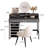 47.24"Black vanity with mirror and stool