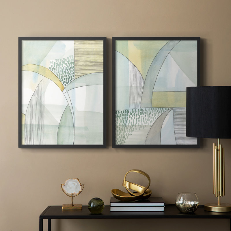 «Mint Reflection I», reproduction encadrée de qualité supérieure - prête à être accrochée - aucun clou requis - aucun clou requis