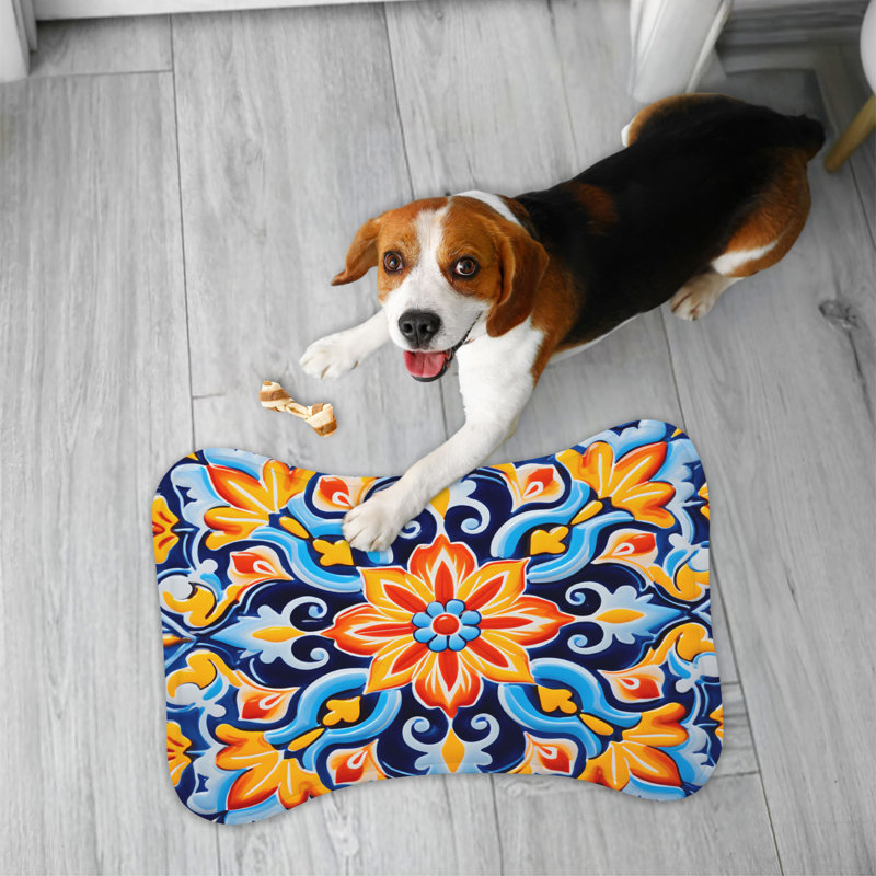 Tile Artistry - 1 Piece Bone Shape Feeding Mat