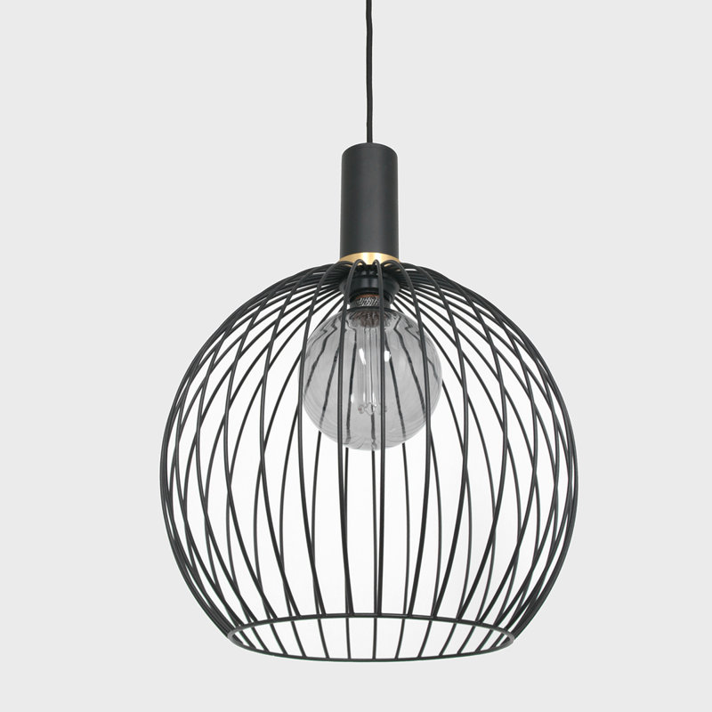 Audrina 1 - Light Black Sphere Pendant, 160cm H x 34cm W x 34cm D