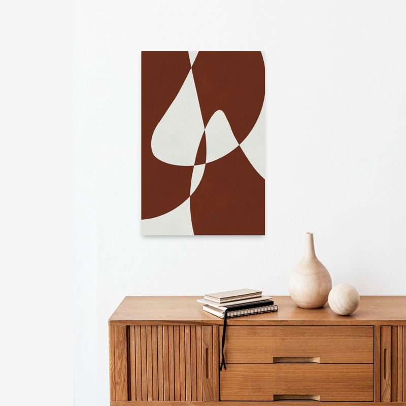 Abstrait abstrait en terre cuite, reproduction d'art mural contemporain, H 24 po x l 16 po