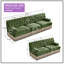 Ensemble de canapé Chesterfield 3 pièces en velours avec jupe à pompons-1345995842