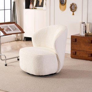 32" Wide Fully-assembled Boucle Swivel Accent Chair