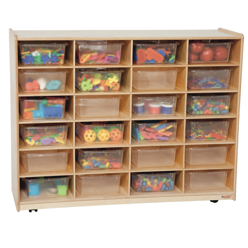 (24) Grands plateaux de rangement avec 24 bacs à lettres translucides de 5 po, Transparent, Oui