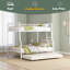 Lit double superposé au-dessus de grand lit double en métal avec lit gigogne simple-1411628174