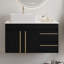 Meuble-lavabo flottant moderne de 36 po avec lavabo vasque, armoire et tiroirs, fixation murale pour petite salle de bain