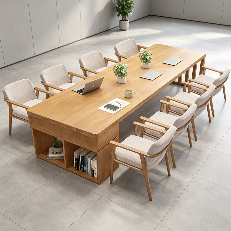 Tables de conférence rectangulaires en bois massif de pin, 29.5" H x 102.36" L x 39.4" W