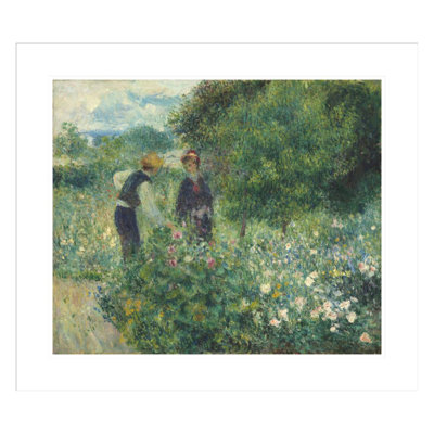 «Cueillette de fleurs» par Pierre-Auguste Renoir - Impression sur toile