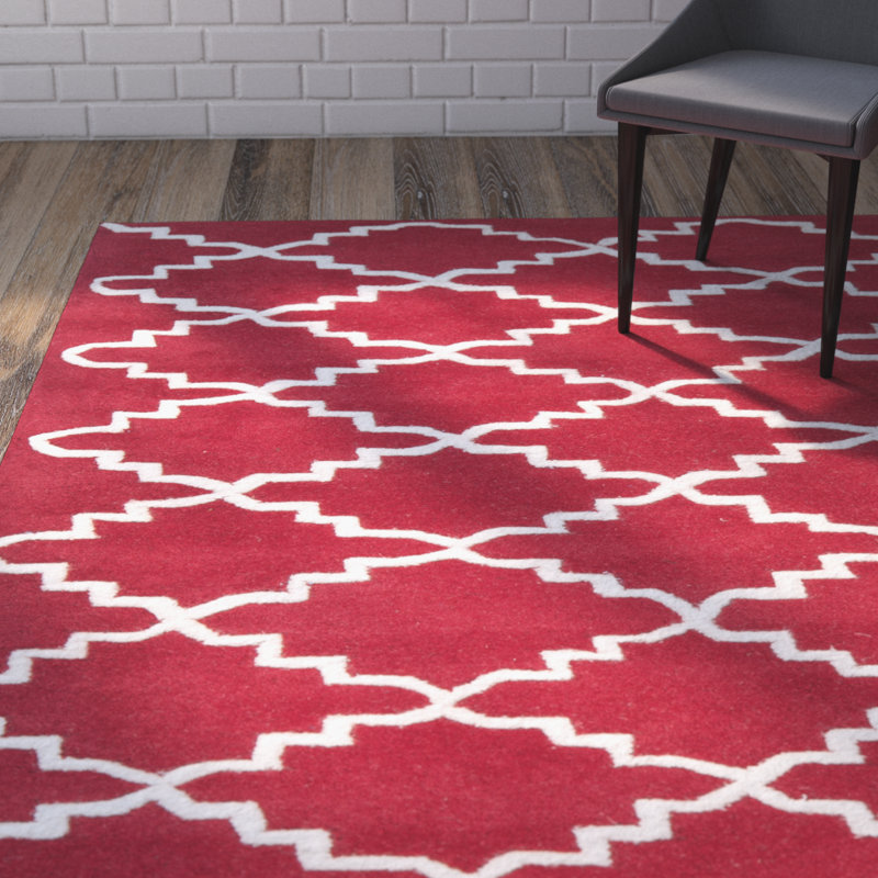 Carolene Hand Tufted Wool Geometric Rug, Rectangle 4' x 6'