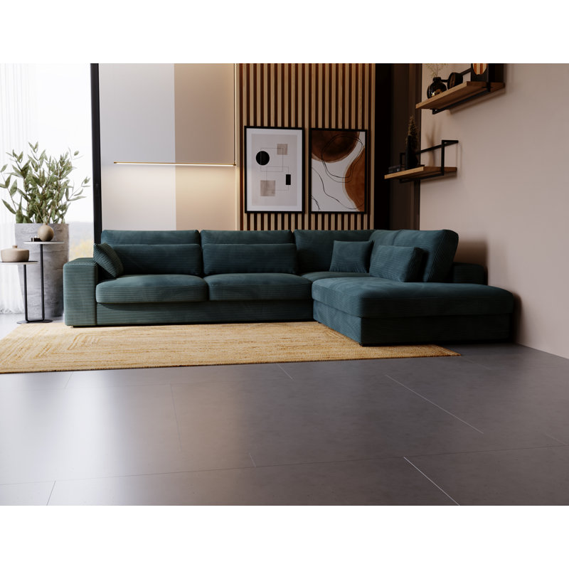 Tammera 3 Seater Corner Sofa , Navy Blue, Left Hand Facing