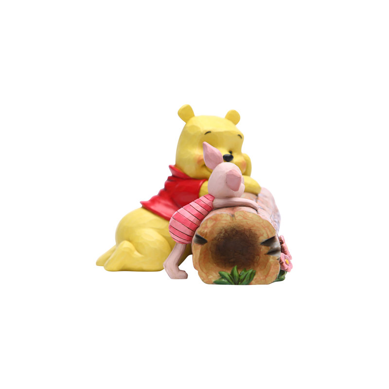 Hand-Painted Multicolor Resin Pooh and Piglet Figurine