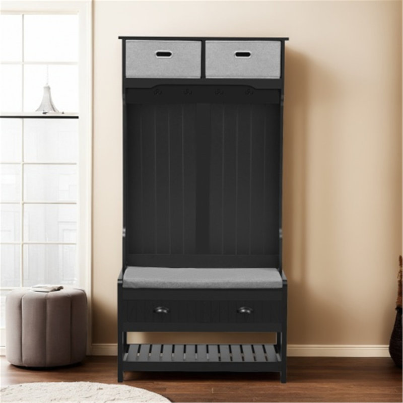 Versatile Hall Tree with Multiple Storage Options for Entryways