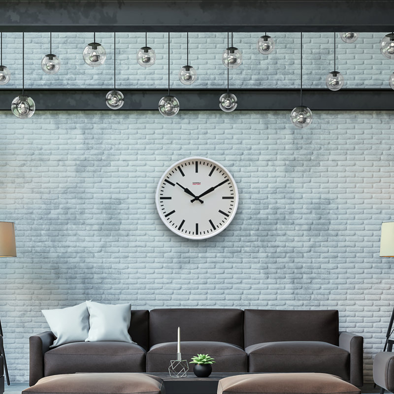 Metal Wall Clock, White