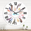 Horloge murale rétro vintage avec plumes d'oiseaux - Bohème et éclectique