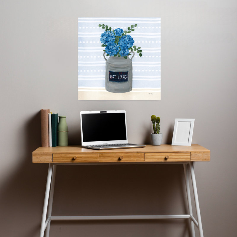 Art contemporain hortensia américain, H 18 po x l 18 po