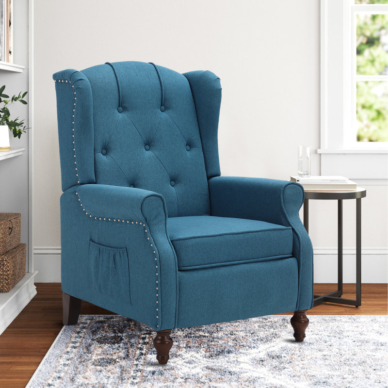 Fauteuil inclinable Zelma avec fonction de chauffage et de massage par vibration, Polyester bleu