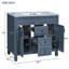 Meuble-lavabo 36 po avec lavabo supérieur, armoire de rangement moderne avec 2 portes à fermeture douce et 2 tiroirs, meuble-lavabo simple