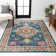 Lathan Bohemian FLAIR Boho Vintage Medallion Navy/Red Rug