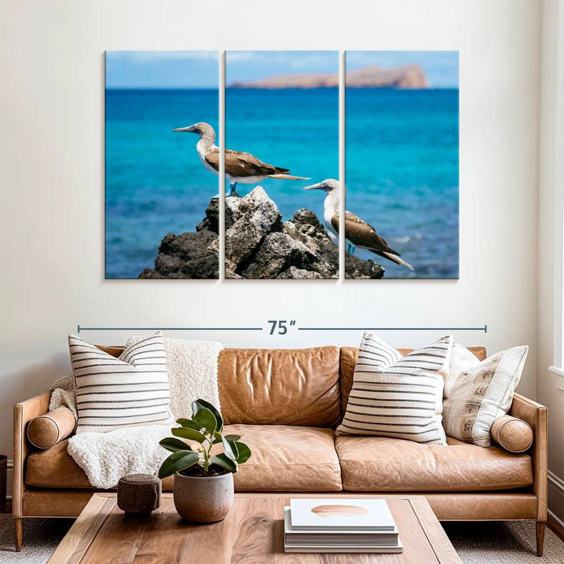 Blue-Footed Boobies At Sea, 42" H x 65" W