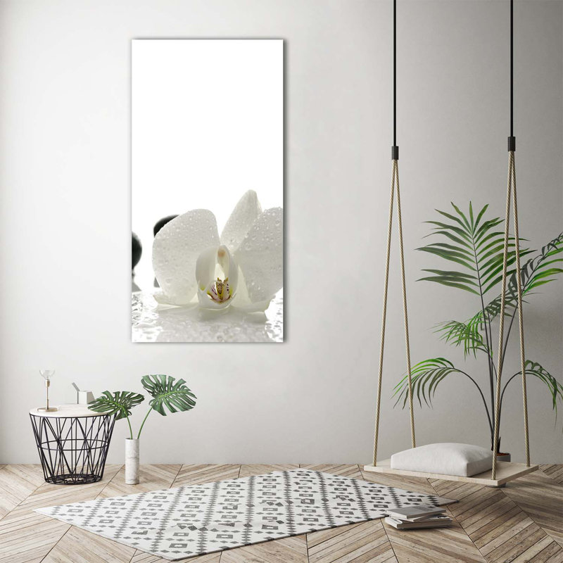 Orchid And Stones - Wrapped Canvas Print