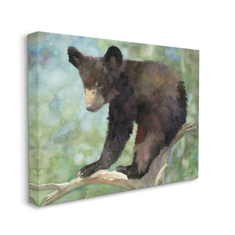«Bear Cub Forest Tree Wildlife» par Stellar Design Studio - impression sur toile tendue, H 16 po x l 20 po x P 1,5 po