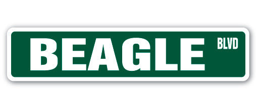Plaque de rue Beagle en plastique robuste 4 po x 18 po