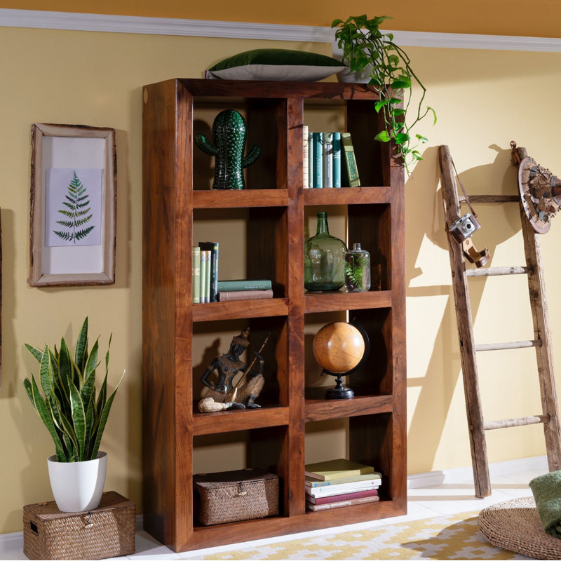 Oxford 174 cm H x 96 cm W Solid Wood Room Divider Bookcase, Nougat
