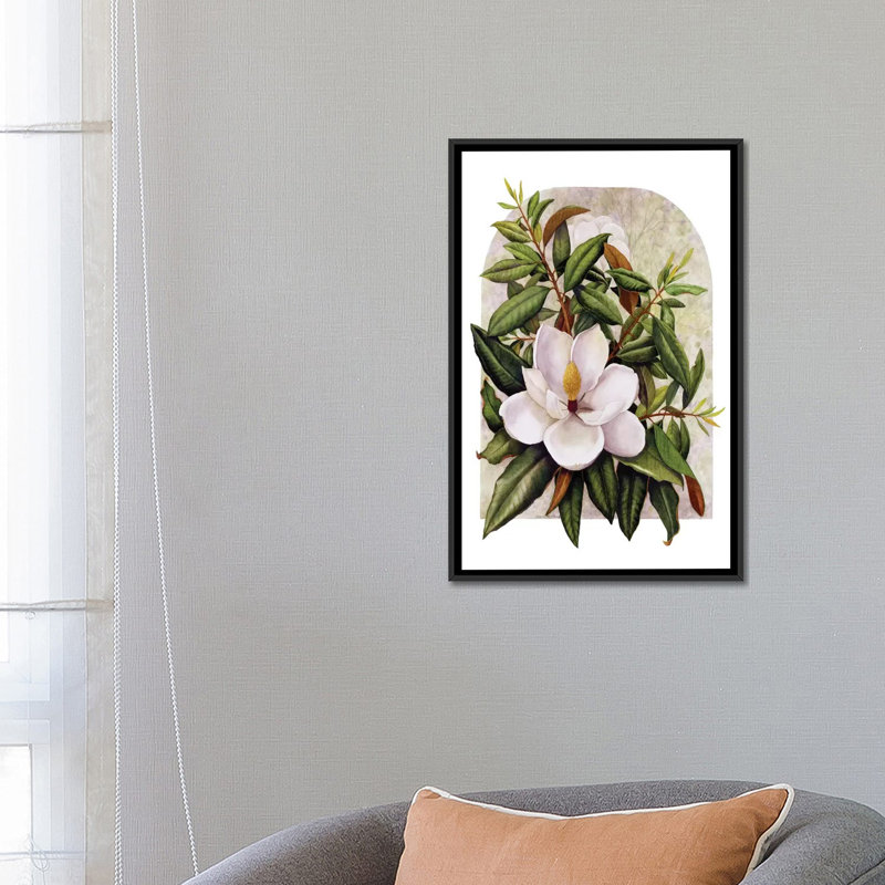«Magnolia Vignette» par Marcia Matcham, reproduction d'art graphique sur toile, H 40 po x l 26 po x P 1,5 po, Pas de tapis
