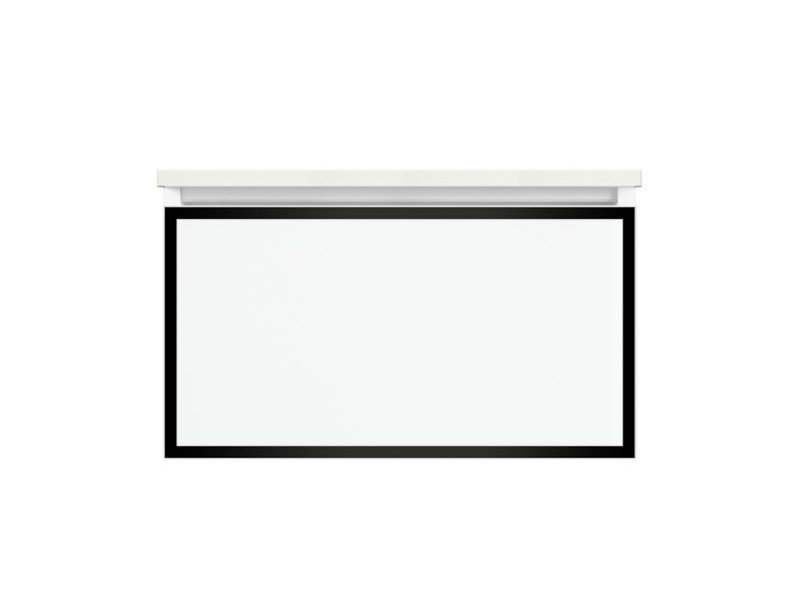 Profiles Framed 30" Single Bathroom Vanity Base Only, Full Drawer, Yes, Matte Grey/Matte Gold