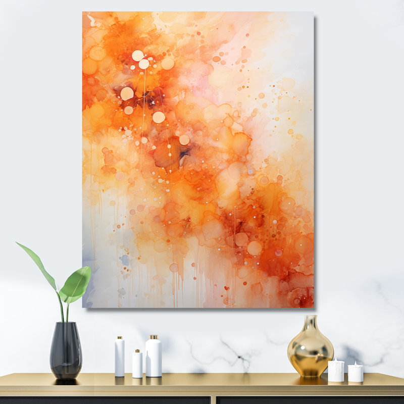 Tangerine Tango II - Paysage abstrait, impressions sur toile, Toile tendue, H 44 po x l 34 po x P 1,5 po