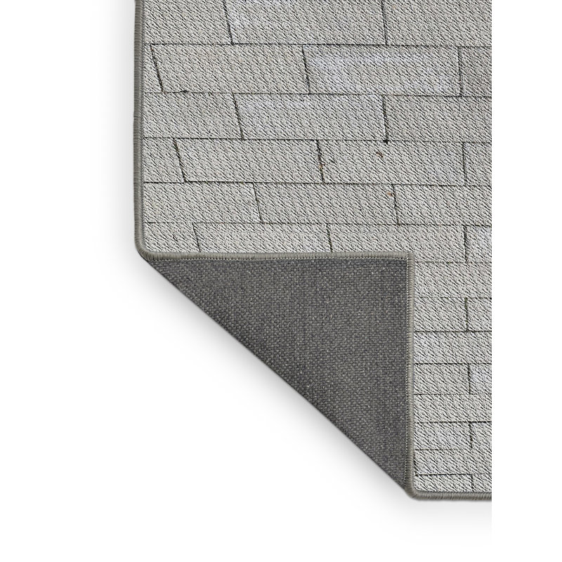 Tapis gris tissé à la machine, Rectangle 5 pi x 7 pi